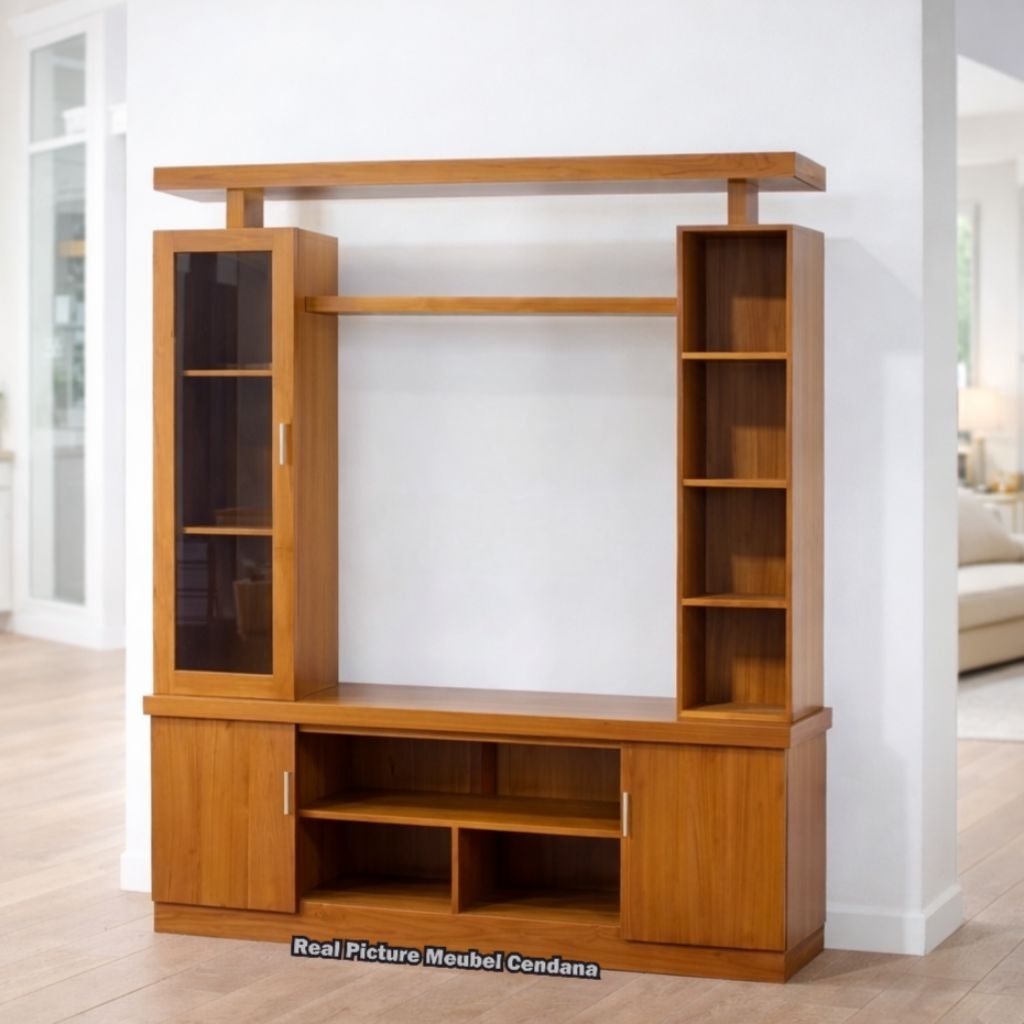 Lemari Partisi Penyekat Ruangan Kayu Jati Lemari Tv Jati Buffet Cabinet Partisi Kayu Jati