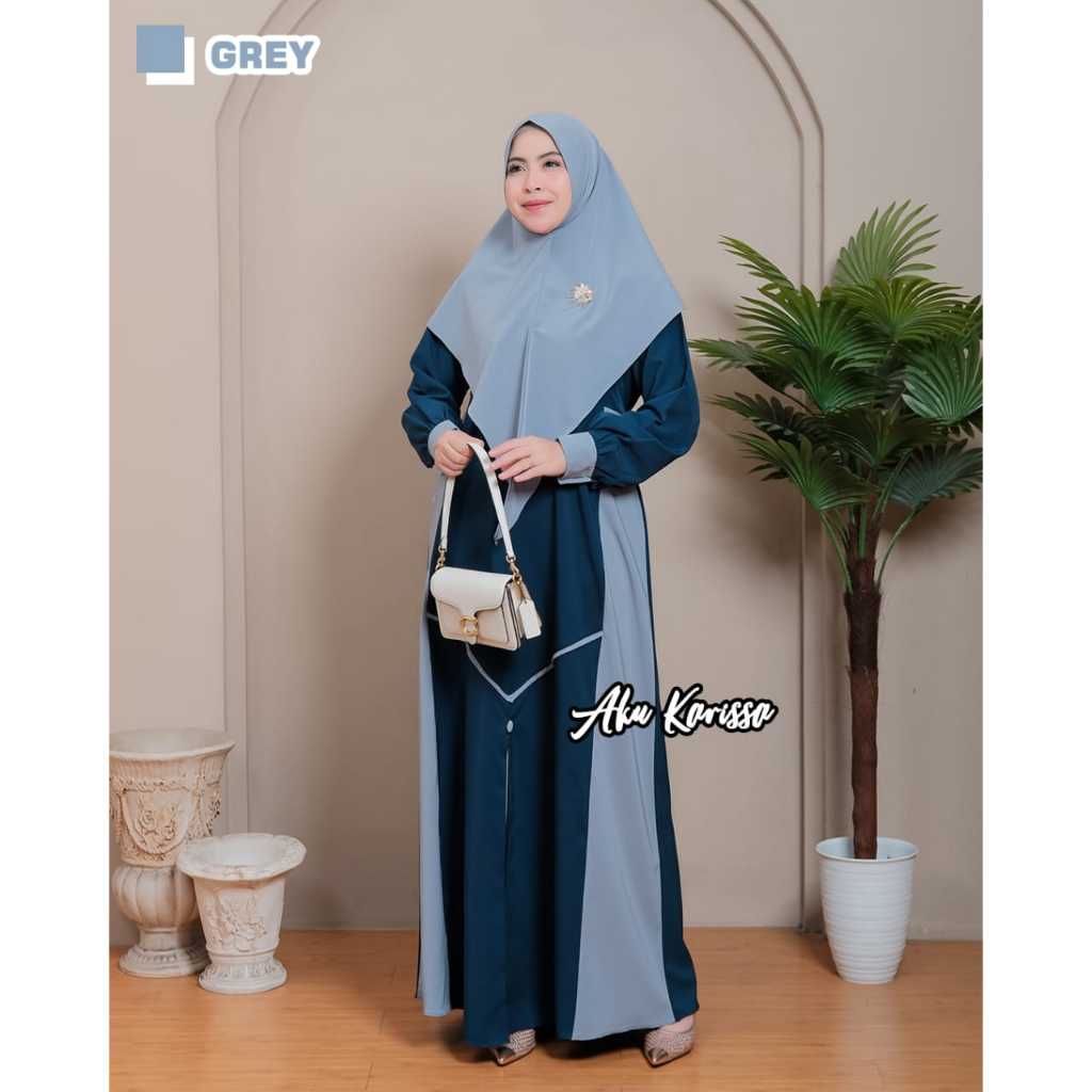Gamis ZALVINA & NAZERA YASMINA aku karissa ori terbaru Itycrepe Premium one set hijab syari baju mus