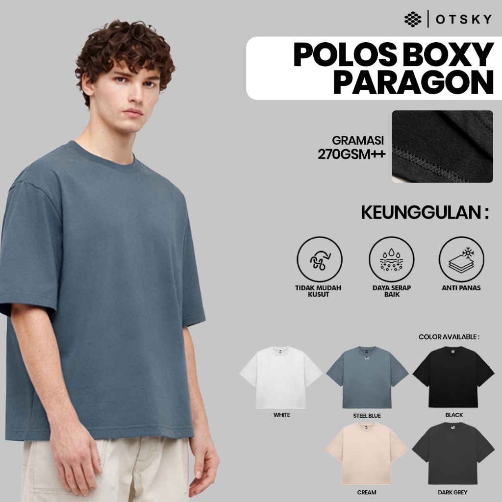 Otsky Kaos Boxy Pria Polos Paragon Fonte
