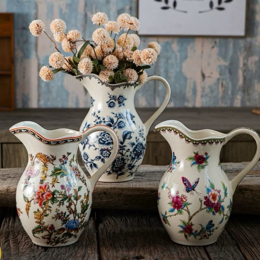 Vas bunga model teko vas teko vas bunga keramik vas bunga motif kupu