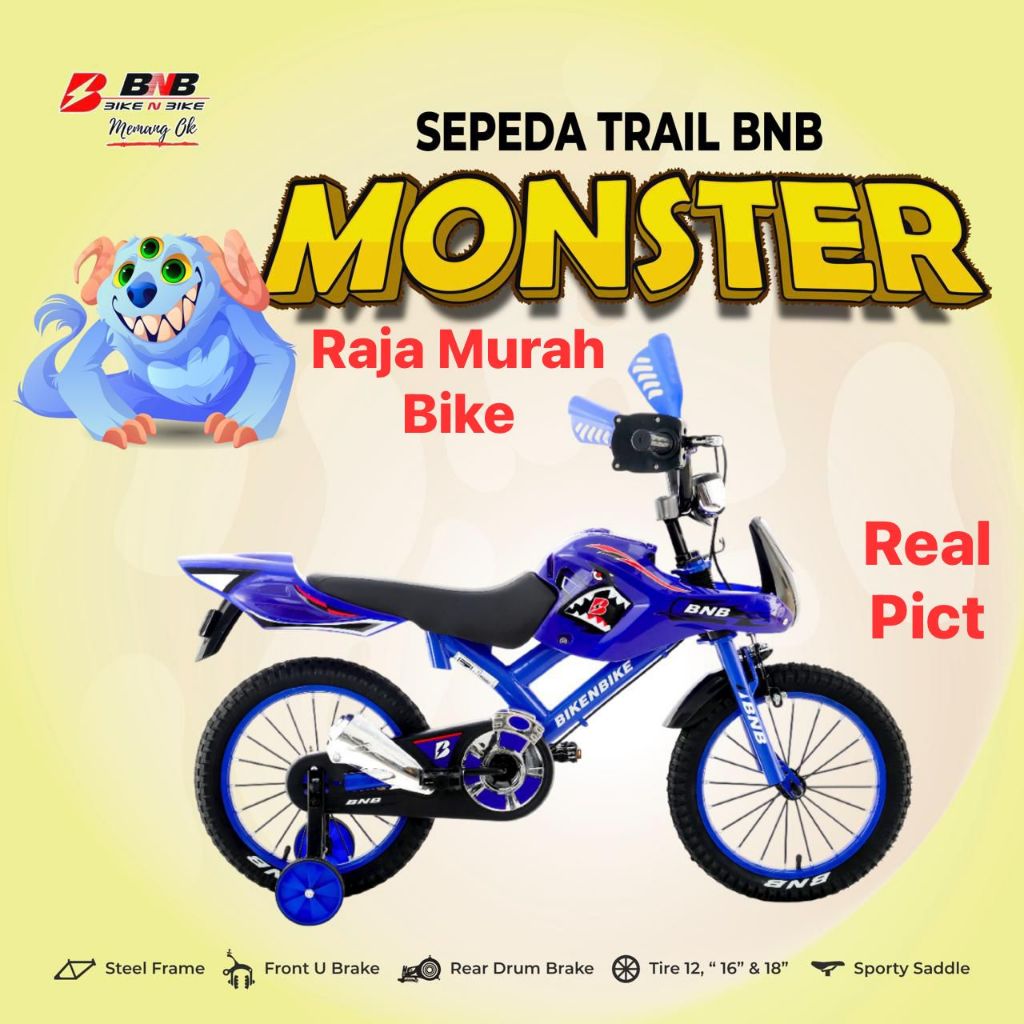Sepeda anak laki laki bmx 18 inch bnb trail monster sepeda trail monster by BNB