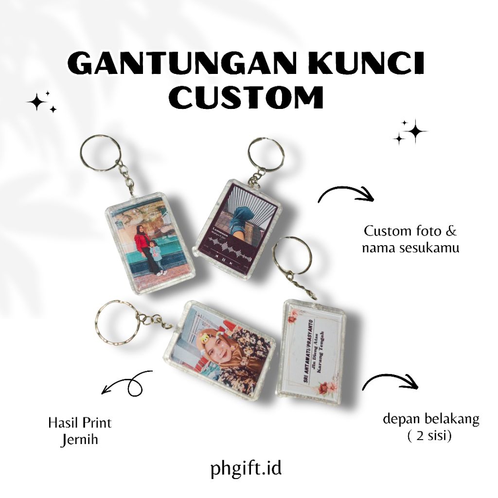 GANTUNGAN KUNCI AKRILIK CUSTOM FOTO & NAMA