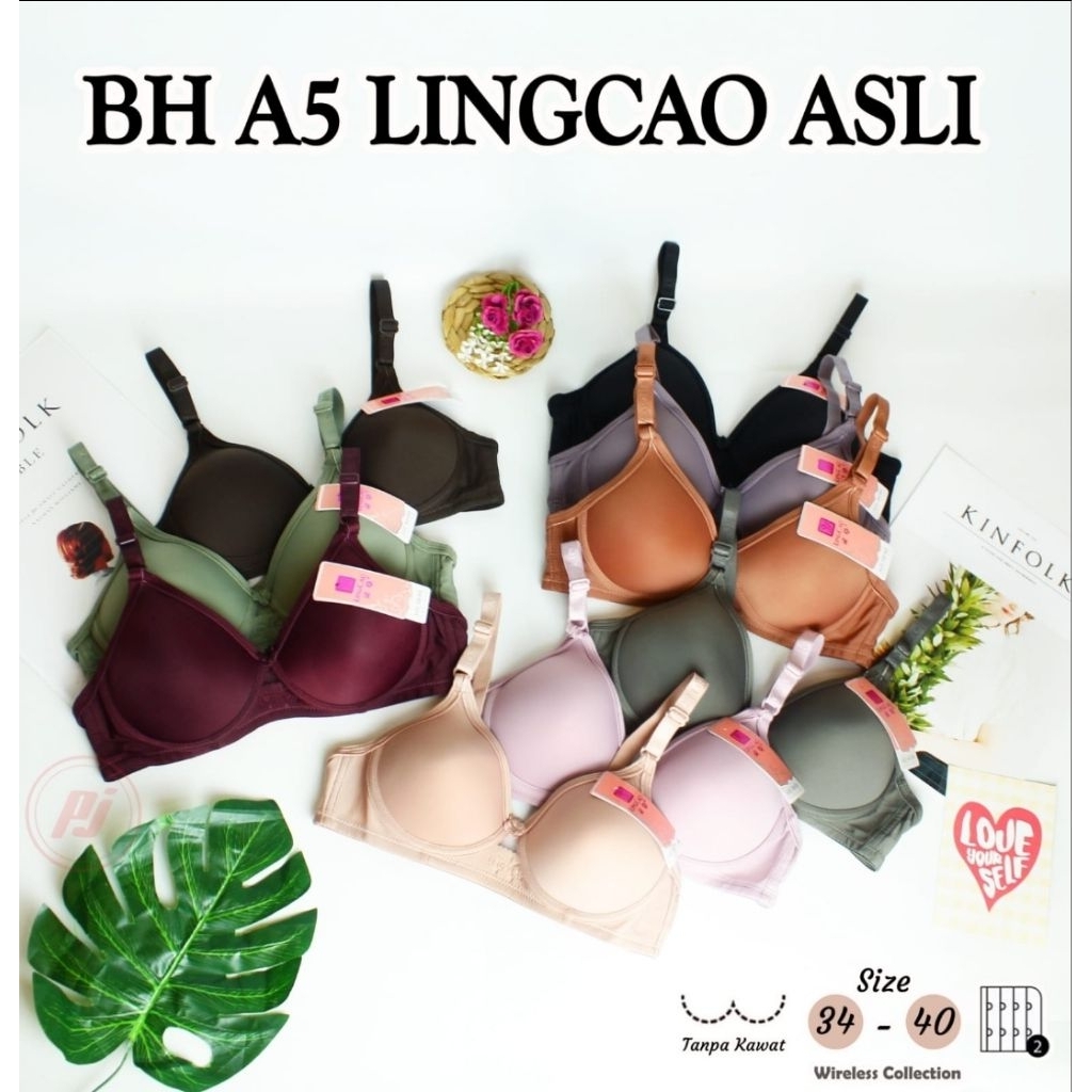 Grossir BH lingcao original A5 [6pcs] paling hemat size seri 34 s/d 40