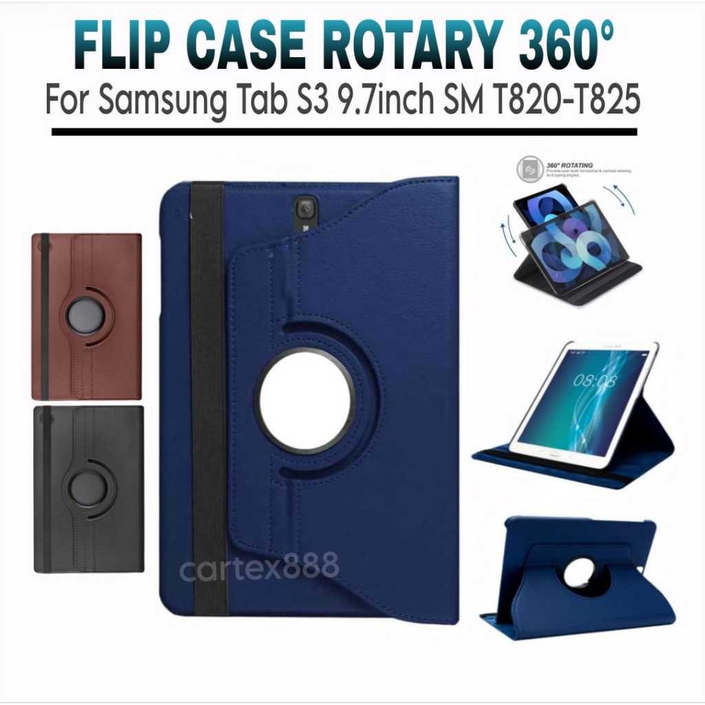 Case Rotary Samsung Tab S3 9.7inci 2017 / T820 / T825 / Case Samsung Tab S3 / casing Samsung Tab S3 