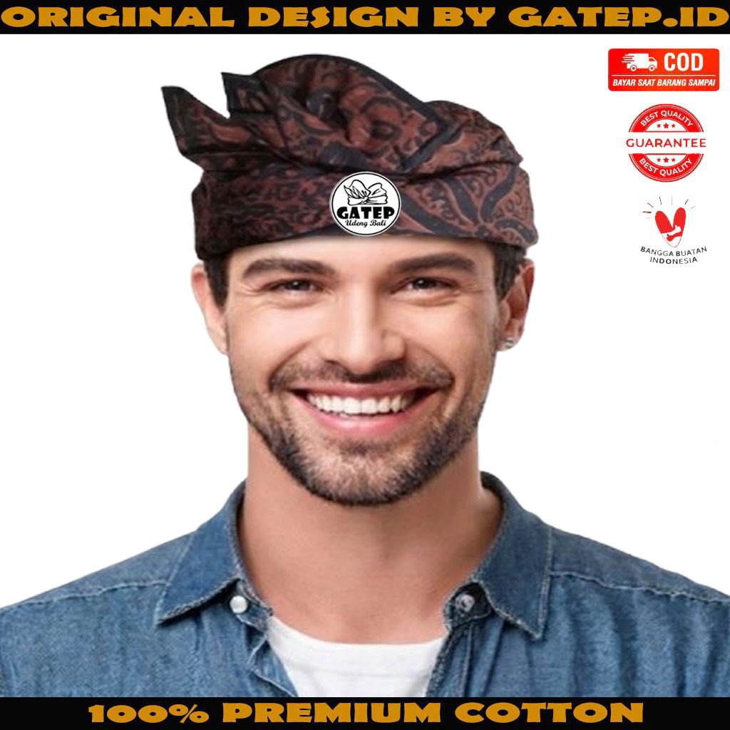 Udeng Batik Bali Setengah Jadi Samblung - Ikat Kepala Bali - Topi Bali - Blangkon Bali