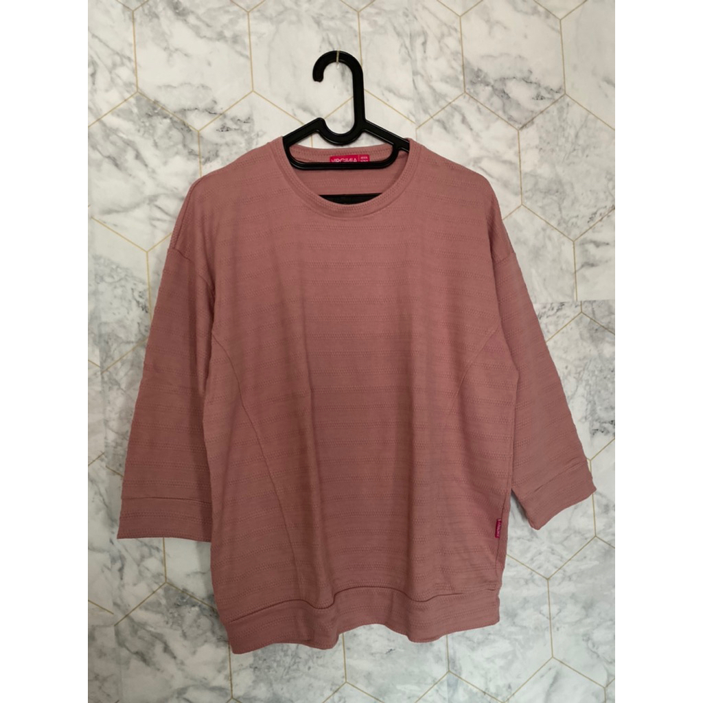 (New) Virginia Baju Kaos Wanita Blouse Wanita size XXL Dusty Pink
