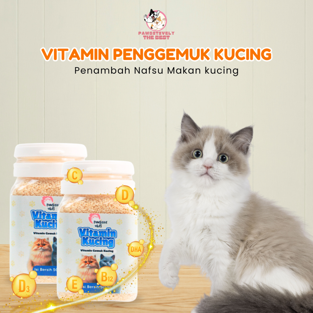 VITAMIN GEMUK Menambah Nafsu Makan Untuk Anjing Kucing - Vitamin Menggemukan Badan Anjing Kucing - V
