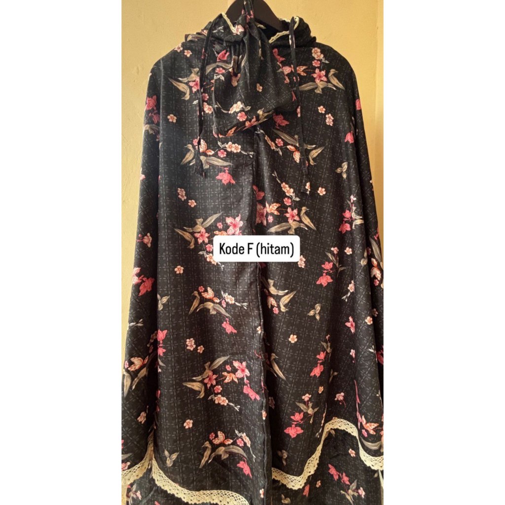 MUKENA TRAVEL MOTIF SLETING DEPAN + TAS POUCH