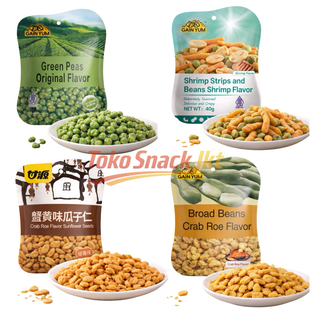[snack time] Gan Yuan Crab Roe Flavour Beans 40g Peas Original Peas Garlic Kacang Ganyuan