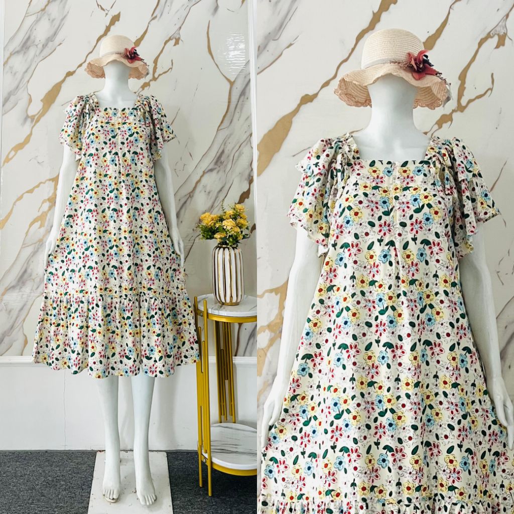 Daster Talia Busui Rayon Premium Tangan 2 Umpak Pundak Serut Tali