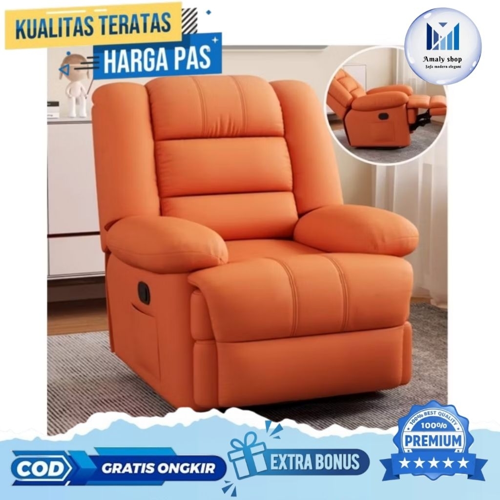 Kursi Sofa Boss Santai Recliner Single Manual | Sofa Kursi Lipat Manual | Sofa Modern Premium Grade 
