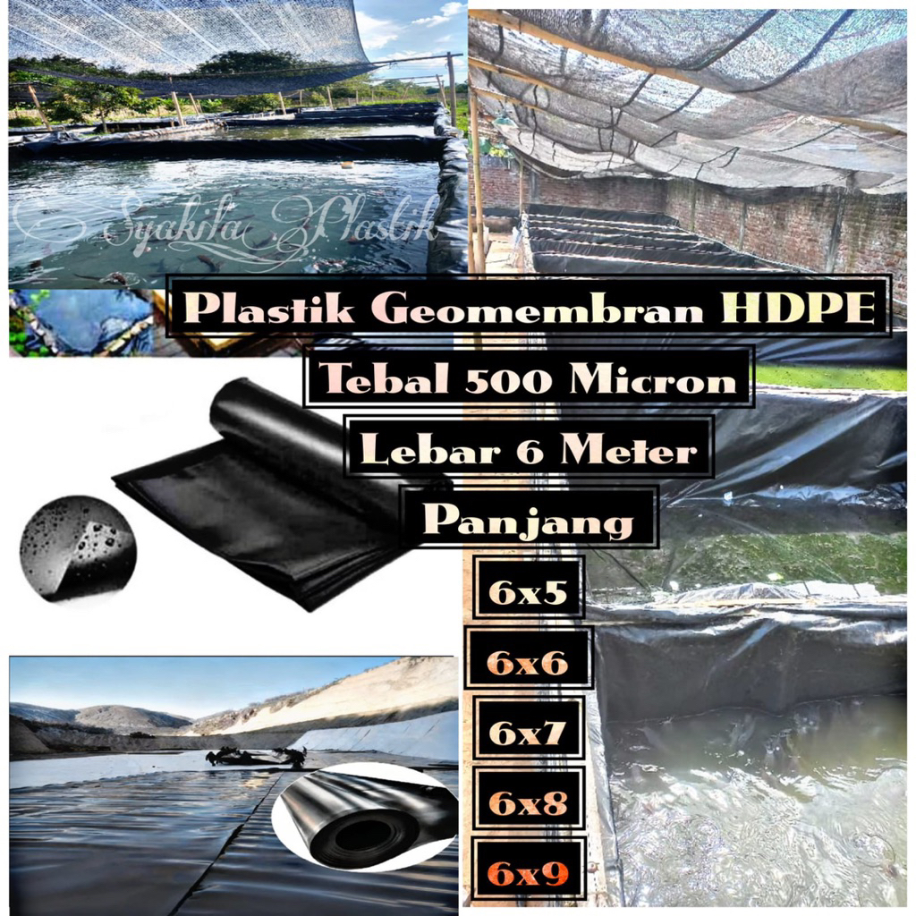 Plastik Geomembran HDPE 500micron Lebar 6meter /pengganti terpal kolam ikan