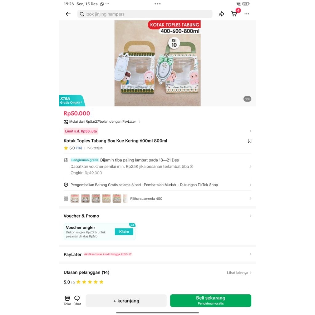 Kotak Toples Tabung Box Kue Kering Lebaran - Stiker toples kue lebaran - hangtag kue lebaran