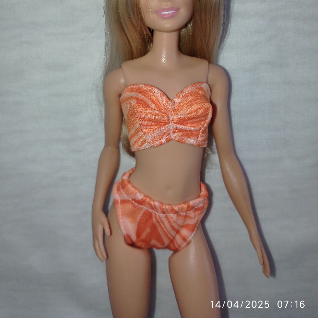 Baju renang oranye boneka Barbie Premium handmade