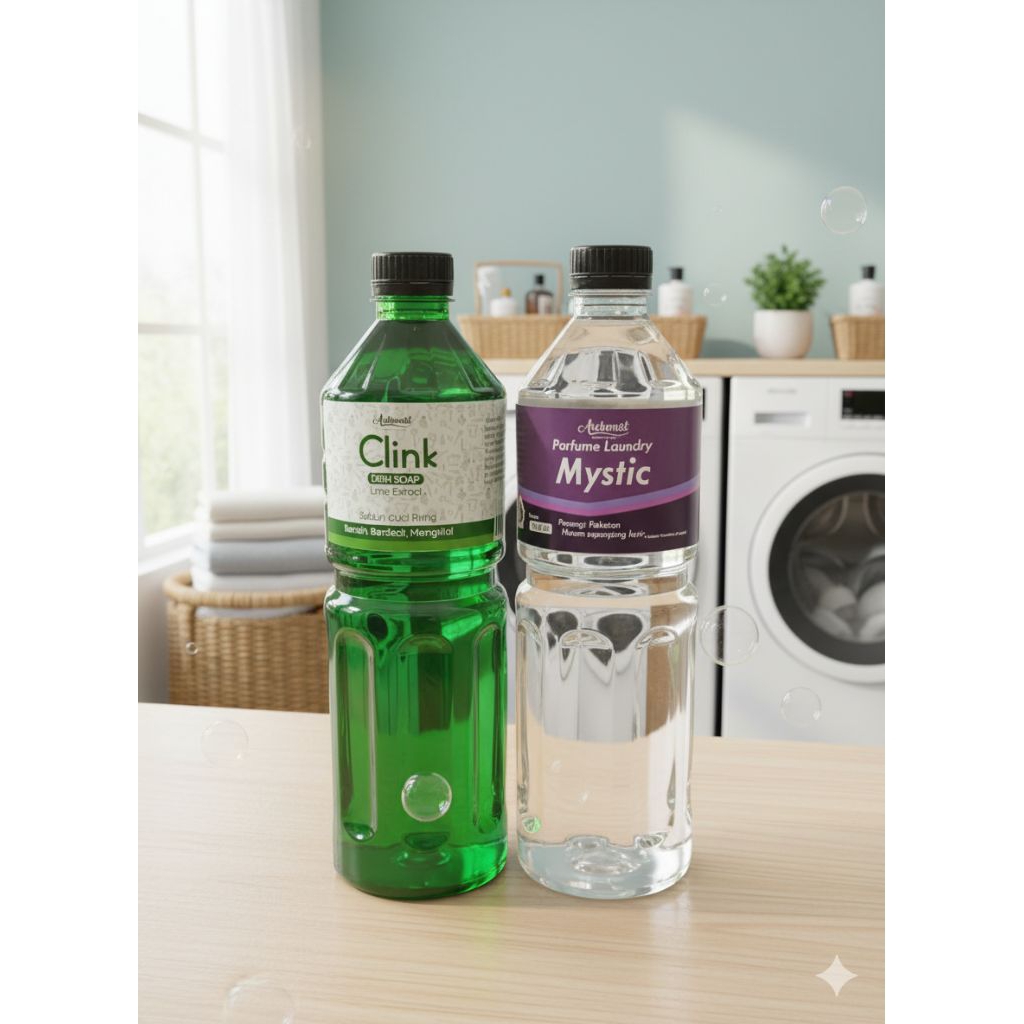 Paket Serbaguna – Parfum Laundry Mystic + Sabun Cuci Piring Clink