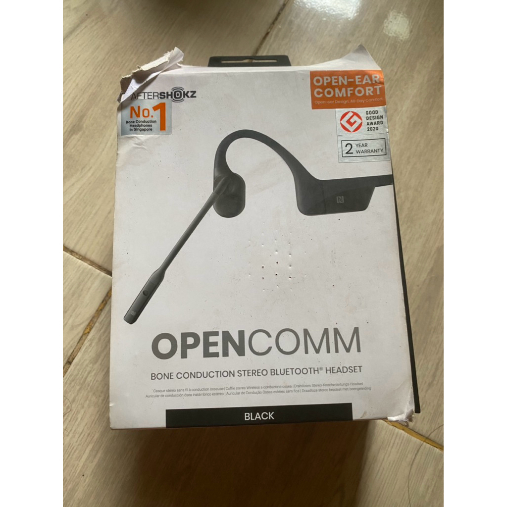 box aftershokz opencomm bone conduction