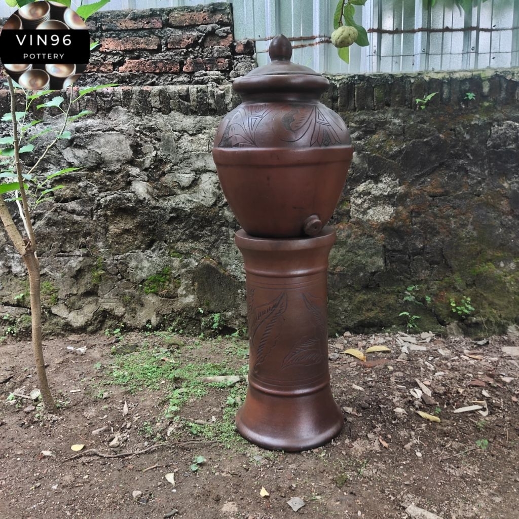 Set gentong padasan & dudukan 20 L gerabah tanah liat