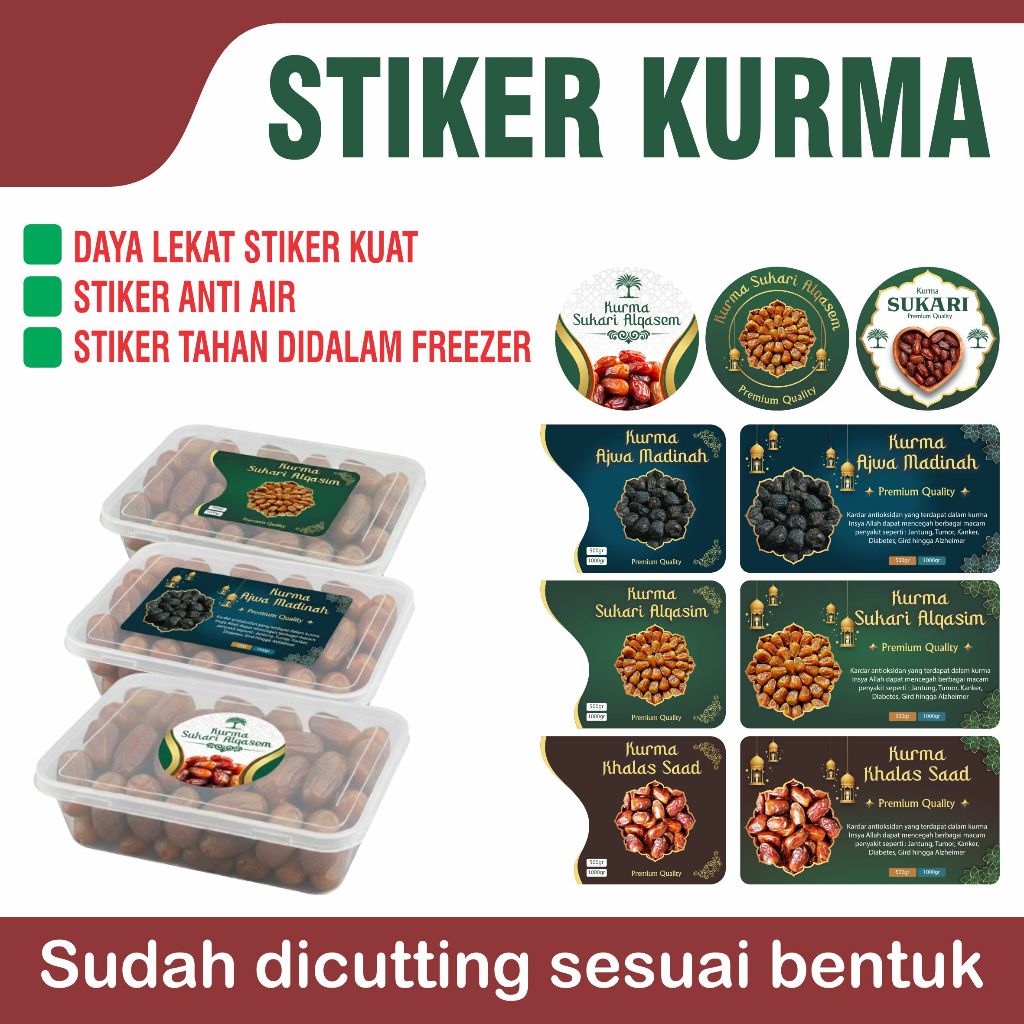 STIKER LABEL KURMA | STIKER KURMA KROMO | STIKER LABEL MAKANAN