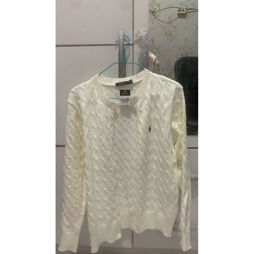 BRAND NEW ORIGINAL STORE POLO CABLE KNIT KEPANG SWEATER CARDIGAN + PAPERBAG