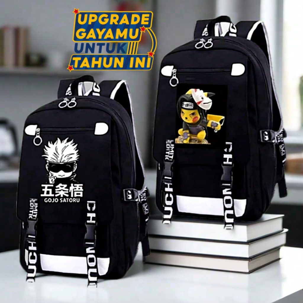 Tas ransel anak sekolah Jepang  kekinian karakter anime Harajuku style backpack