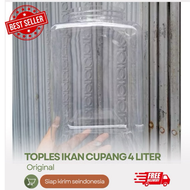 TOPLES 4 LITER Cupang Kotak Siku persegi polos tanpa motif