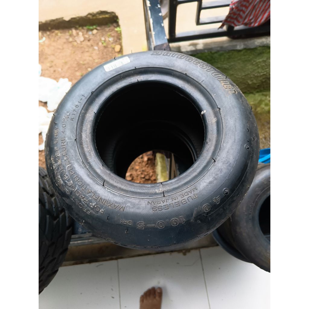 Ban Depan Gokart Slick Tubeless 4.0/10.0-5 inch Bekas(Sepasang/2 ban depan)