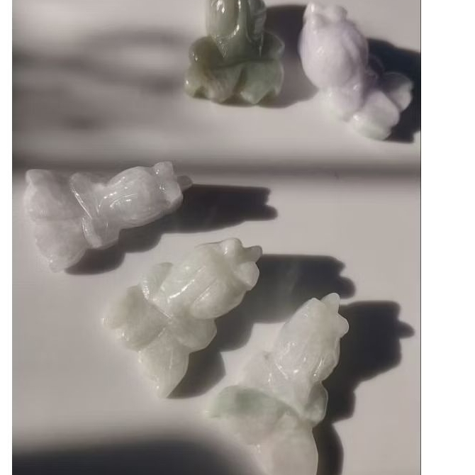 Liontin Pendant Ikan Koi / Mas Koki Hijau Putih Ungu Giok Burma Jadeite Jade Type A Asli Original
