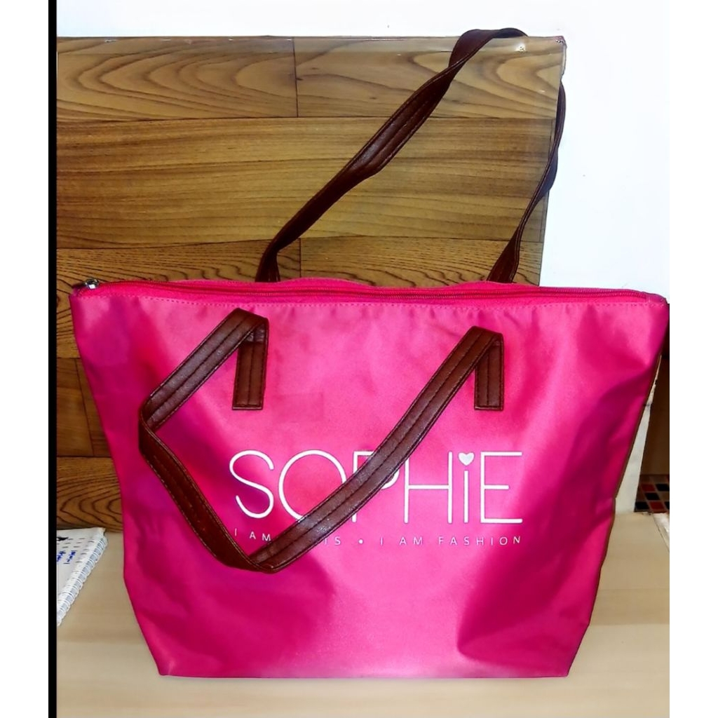 Preloved Tas Wanita/ Totte Bag Warna Pink Fanta