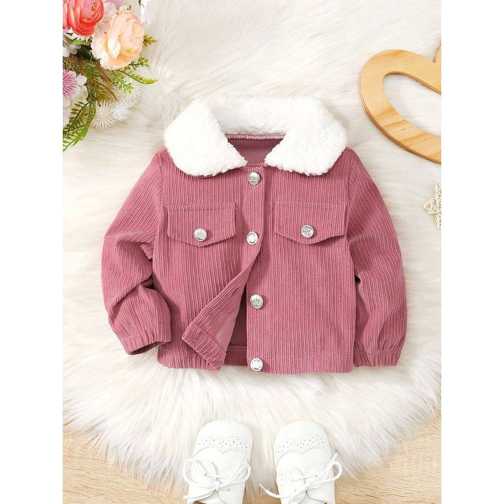 JAKET CASUAL ANAK MATERIAL CORDUROY - JAKET ANAK PEREMPUAN COMBI BULU HALUS LEMBUR USIA 1-12 TAHUN