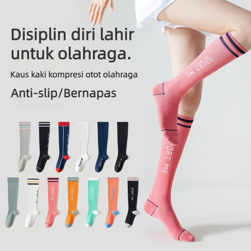 Stoking Kompresi Panjang Kaos Kaki Olahraga Lari Kaos Kaki Tenis Kaos Kaki Olahraga Kaos Kak Panjang