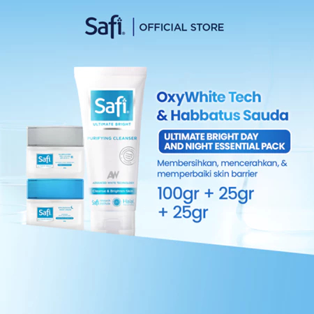 [AURA ] SAFI Ultimate Bright Paket - Cleanser 100gr, Day 25gr, Night Cream 25gr
