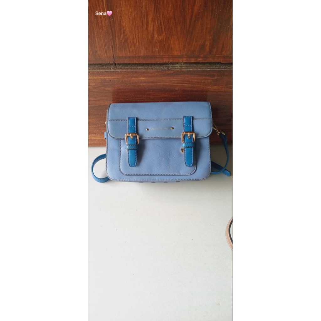 Preloved tas biru Slingbag Preloved tas second Slingbag original
