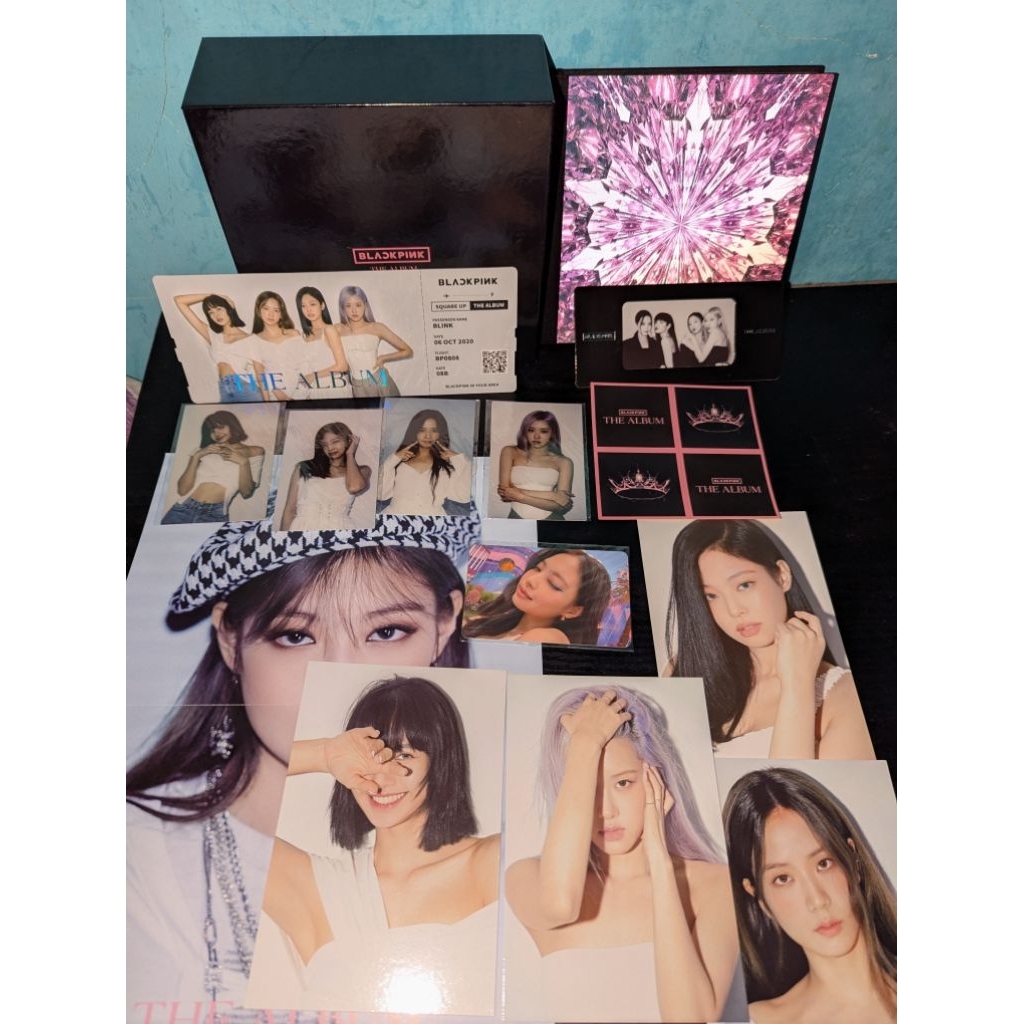 UNSEALED FULLSET THE ALBUM BLACKPINK FULLSET EXTRA / THE ALBUM BLACKPINK versi 4 PHOTOCARD POSTCARD 