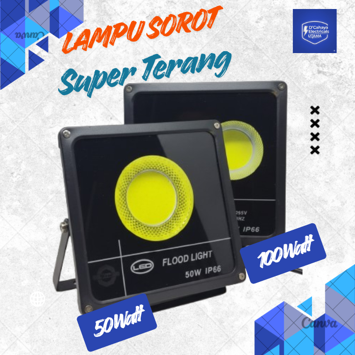 Lampu Sorot LED IP66 50Watt/100Watt Tembak Hemat Energi Rumah Lapangan Pencahayaan Lampu Taman
