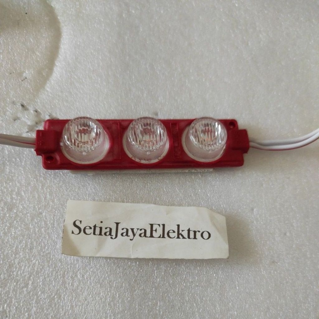 MERAH lampu LED 3 mata jumbo 3 watt 12 volt per biji