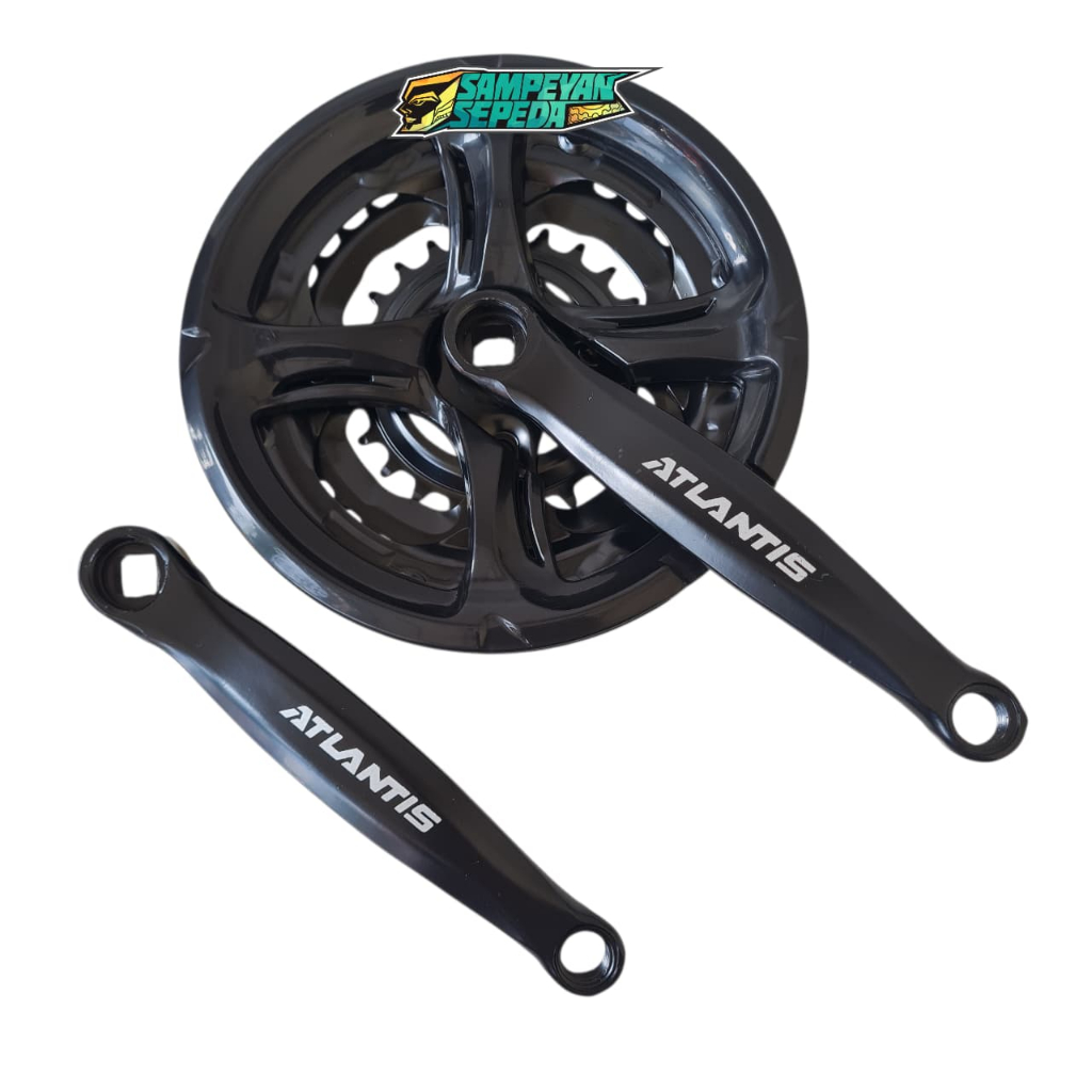 Crank Set ATLANTIS Sepeda MTB Federal 24-34-42T Arm 170mm Gear Gir Depan Triple Speed