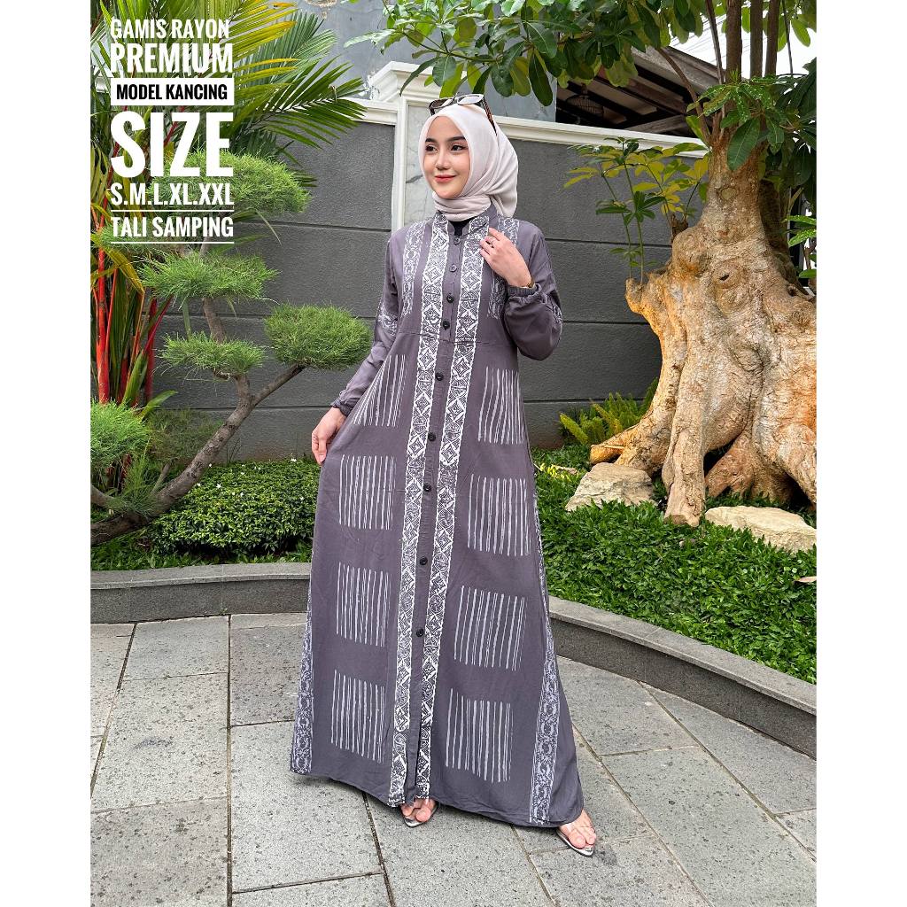Gamis Rayon Twill Premium Busui Jumbo Batik Cap Malaman Batik Usman - Motif Baros