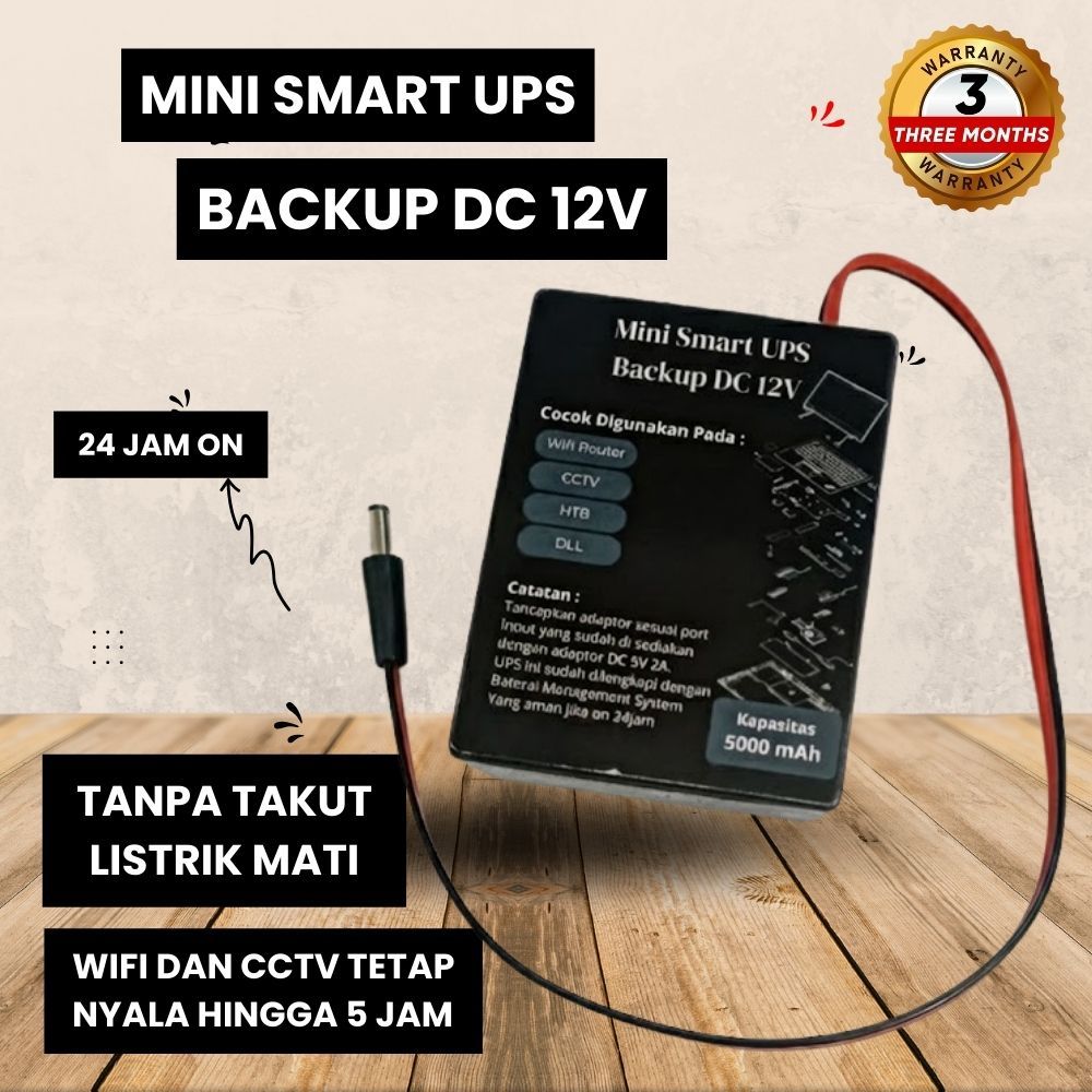 UPS Mini 5-12VDC 4000-5000 mAh – Backup Power Anti Mati Listrik untuk Router, CCTV, HTB