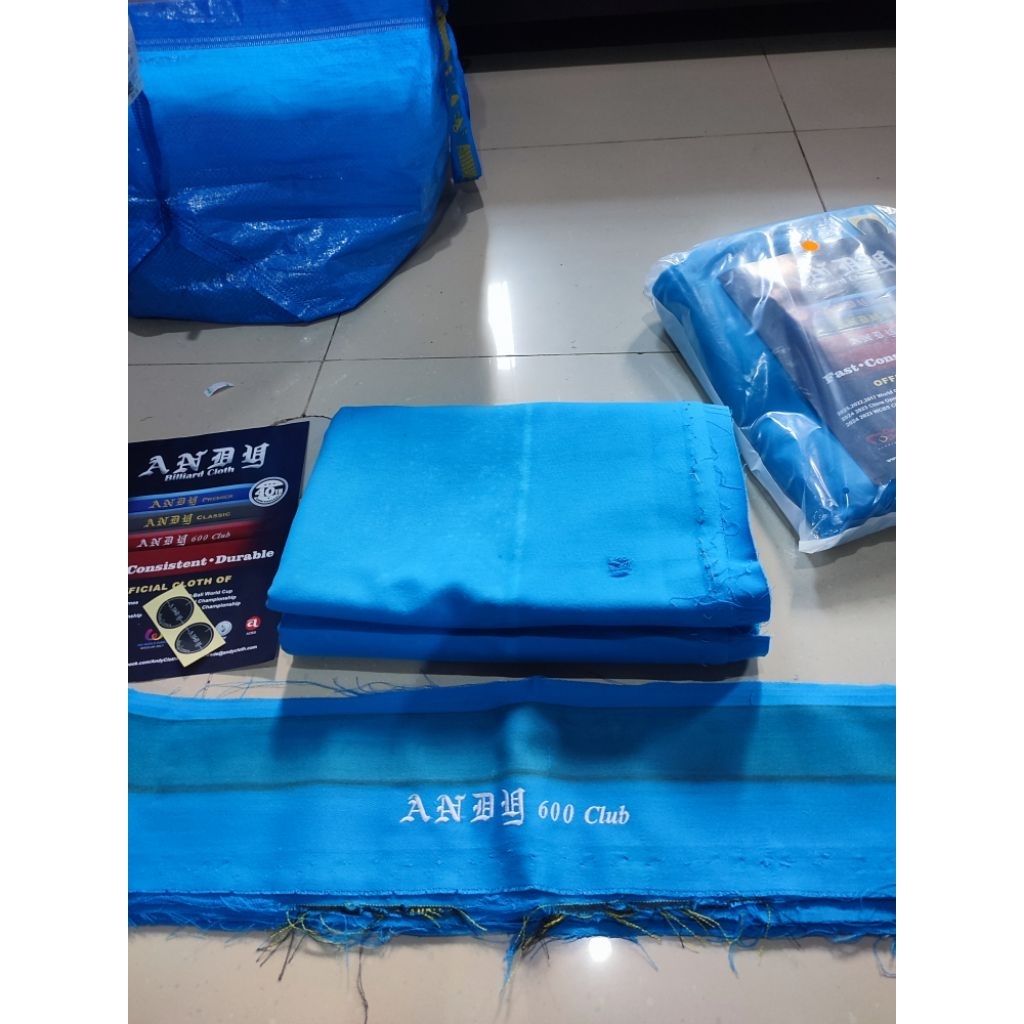 laken meja billiard 9 feet Andy 600 Club bekas pakai