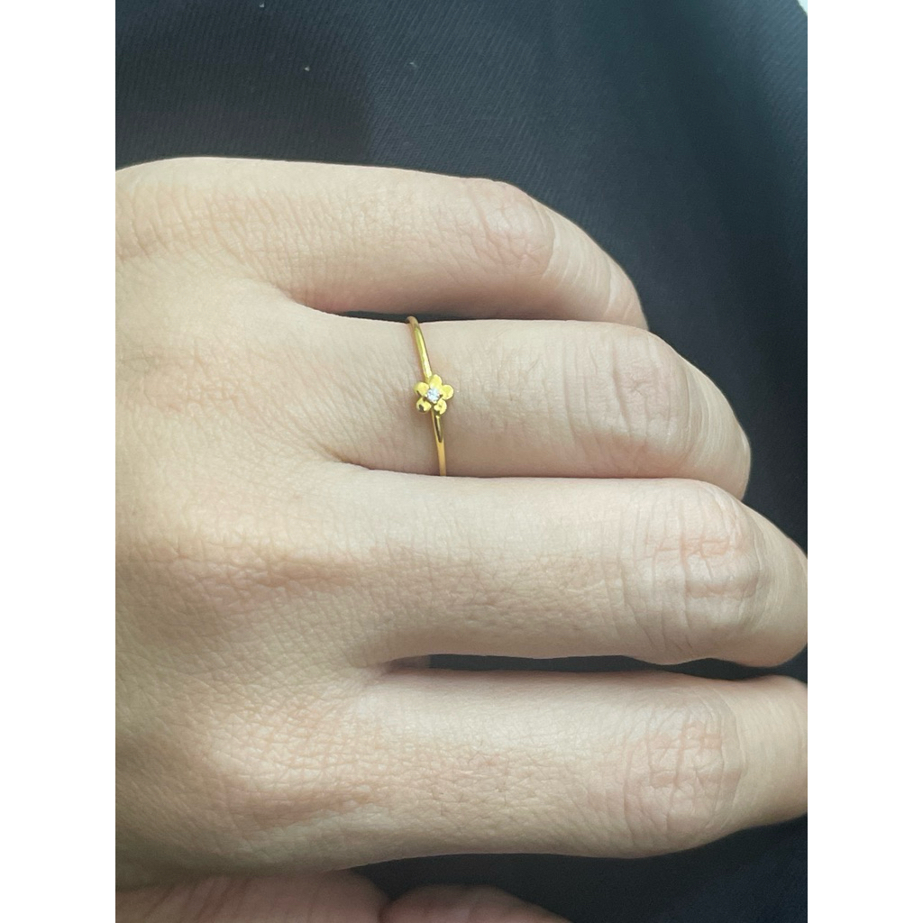 cincin tipis model sakura emas asli 16k
