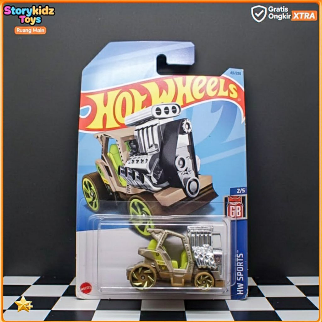 Hot Wheels Tee D Off 2 Brown Coklat HW Sports 2014 Diecast Mobil Golf Unik Mattel Original Koleksi M