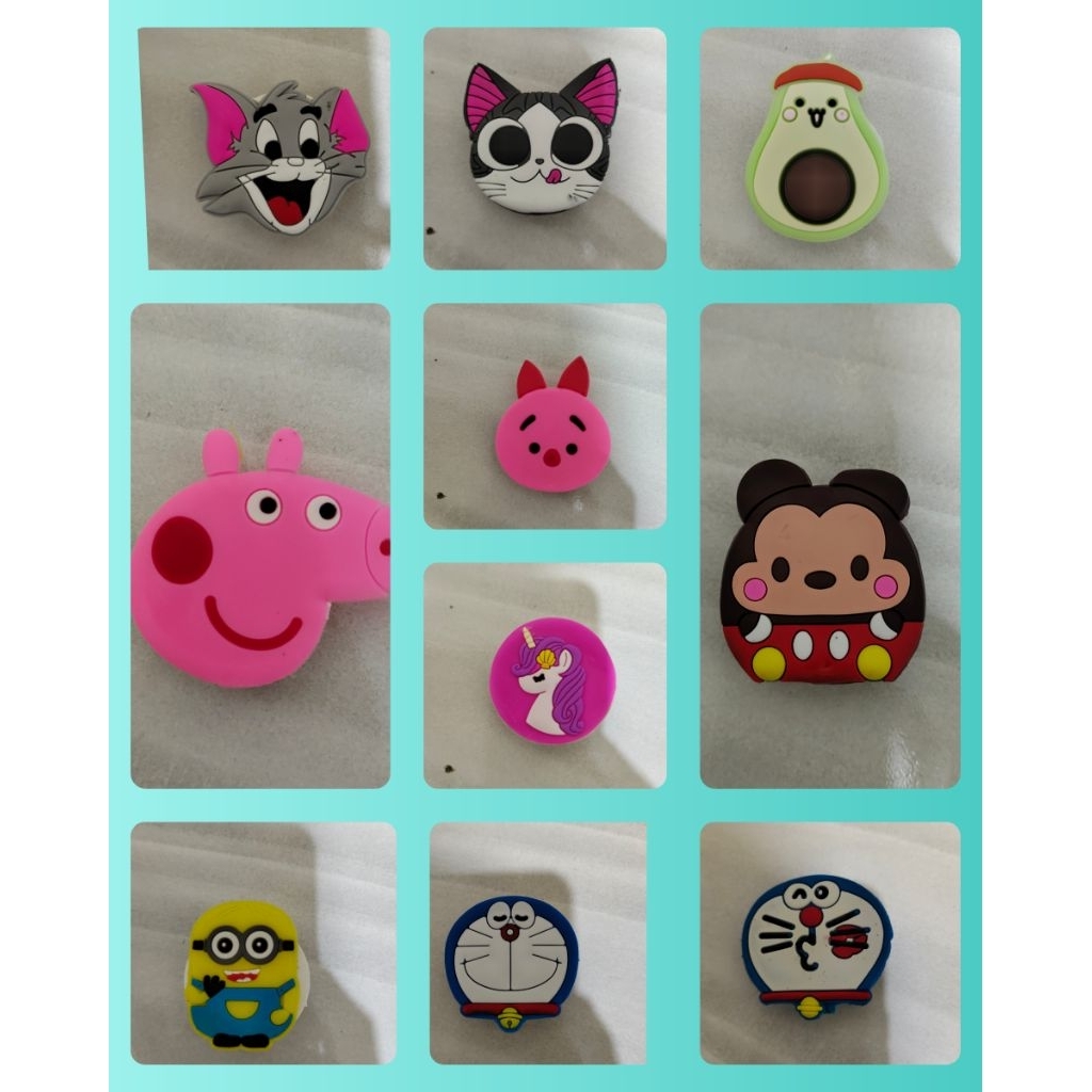 Pop socket motif karakter lucu/penyangga hp/aksesoris grip hp/tempelan hp