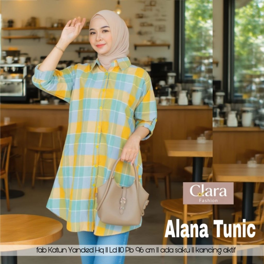 Tunic katun motif kotak kotak Alana tunic