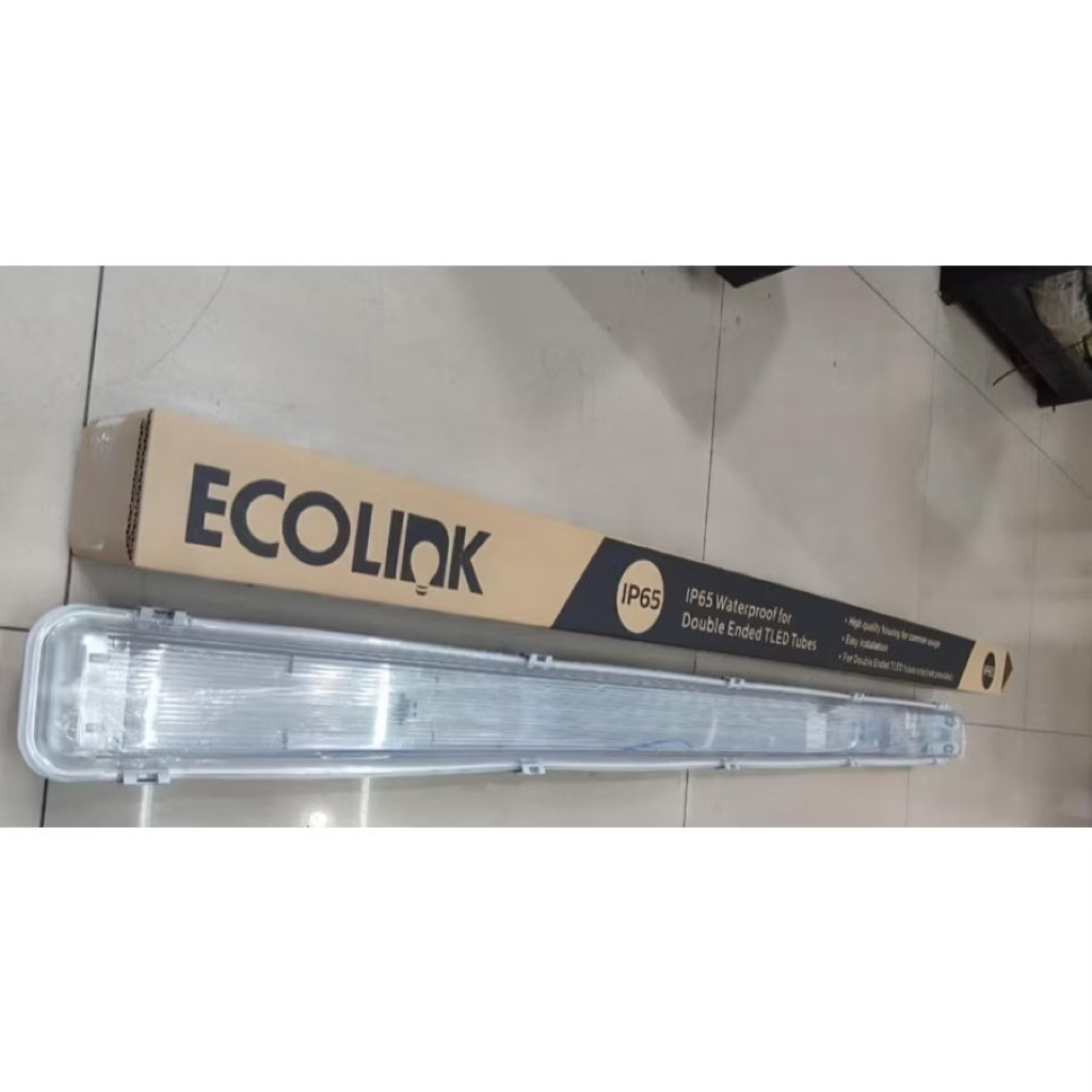 ECOLINK Kap lampu waterproof untuk lampu tl t8 Led 1x18W 2x18W 120Cm