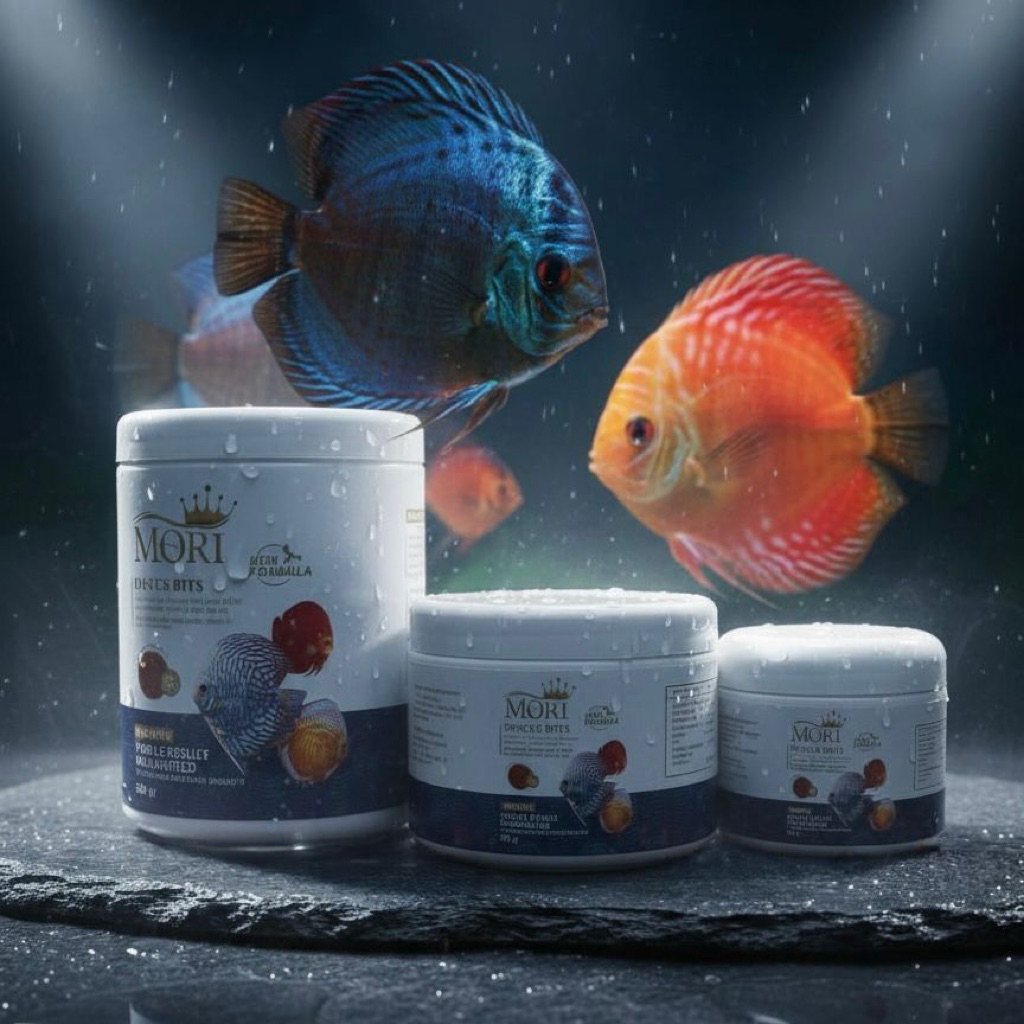 ORIGINAL MORI Discus Bits Cichlid Oscar koki Premium Pakan Pelet Ikan Tropical Granule Bukan Tetrabi
