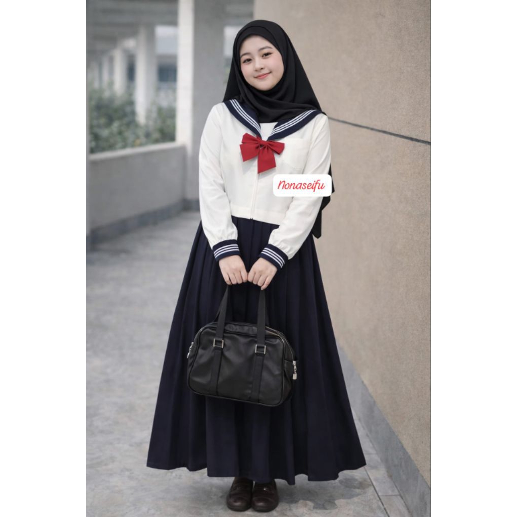 nonaseifu - setelan ootd hijab seifuku versi sekolah jepang