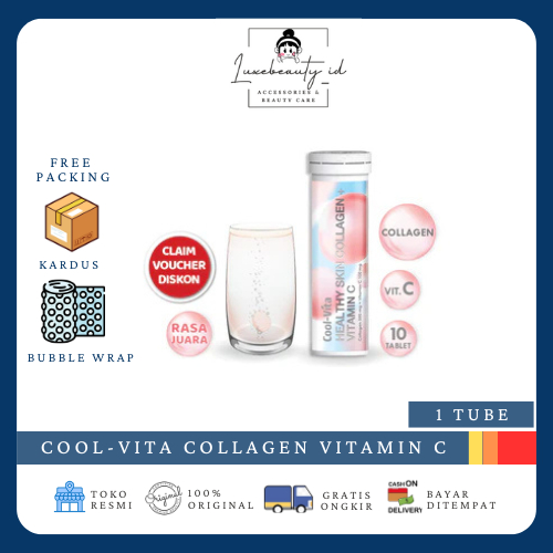 [LUXEBEAUTY] COOL-VITA HEALTHY SKIN COLLAGEN VITAMIN C - (ECERAN 1 TUBE @10 TABLET EFFERVESCENT)