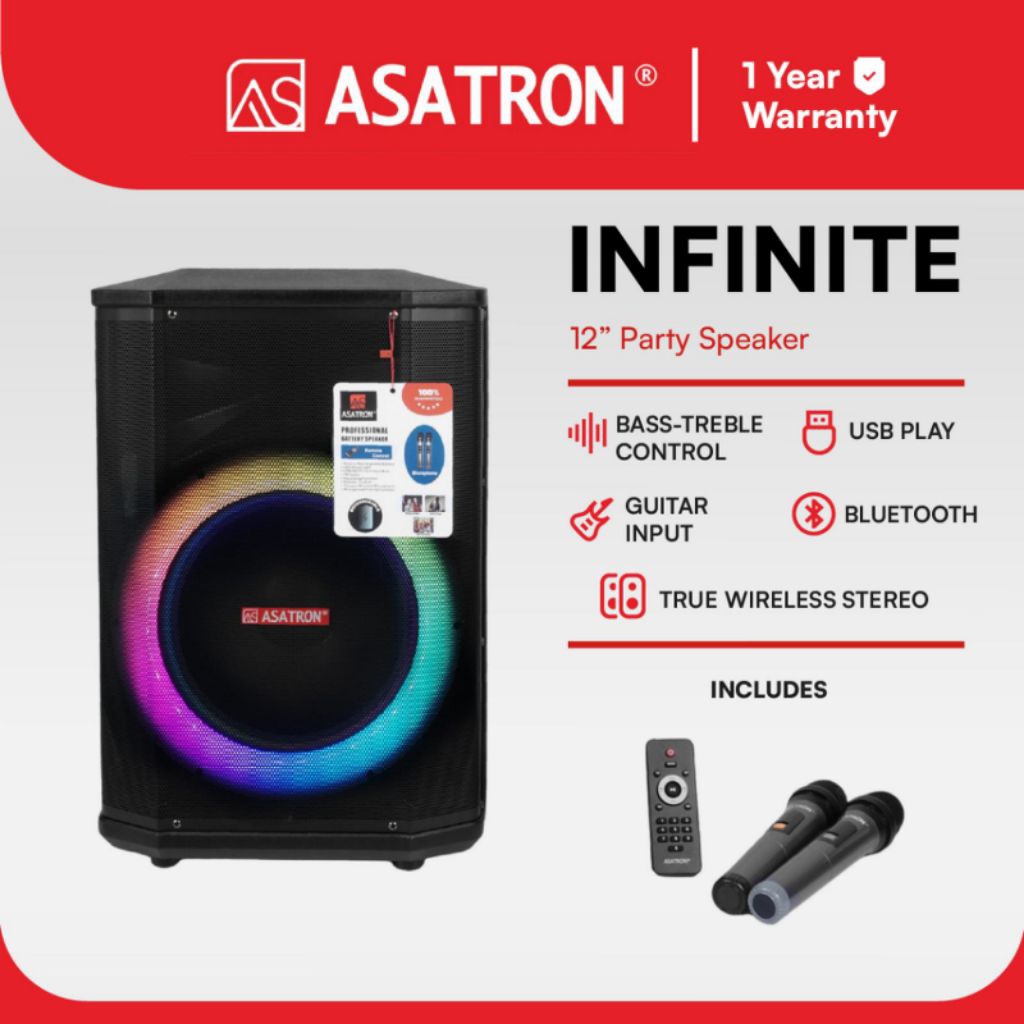 Asatron Infinite 12 Inch Bluetooth Party Speaker