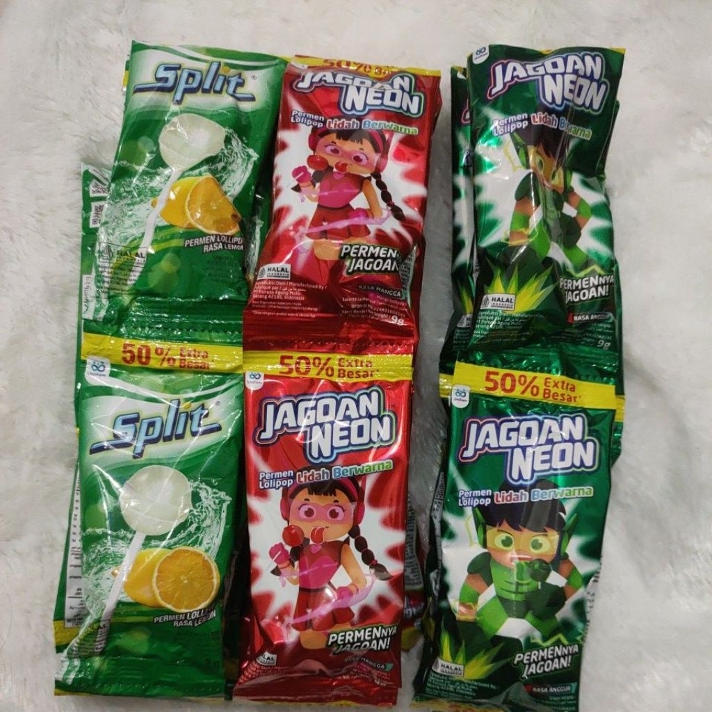 Permen Lollipop Split &Jagoan neon