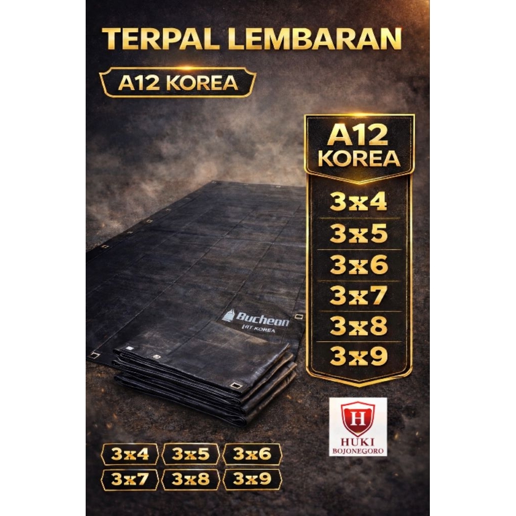 terpal lembaran hitam A12 A15 Korea terpal tenda truck